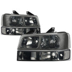 Set of 2 Smoked Headlights with Signal Bumper Lamps for Express Savana 1500 2500 3500 (2003–2022)