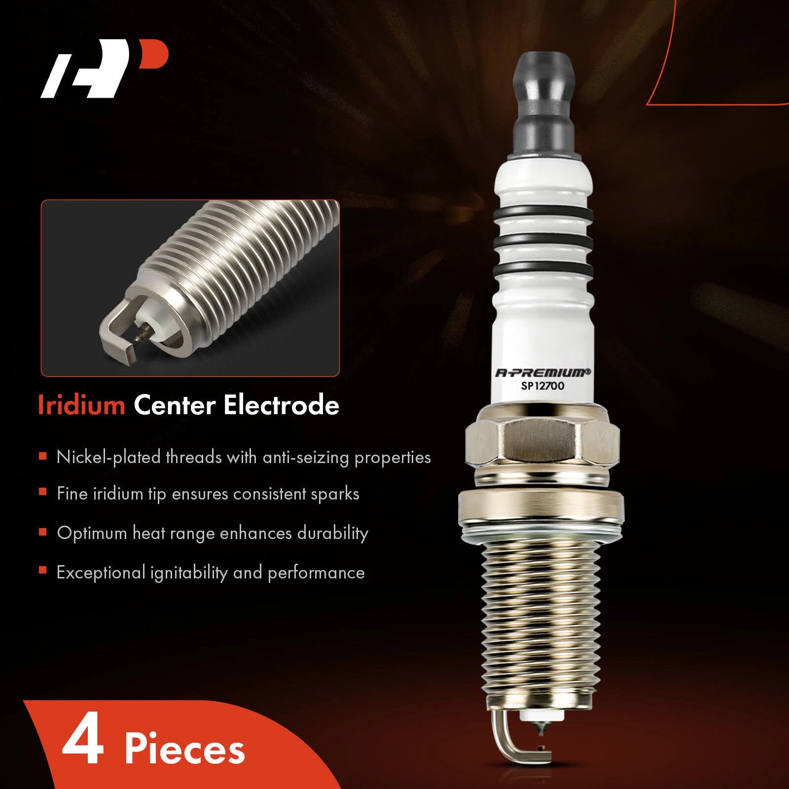 Set of 4 Iridium Platinum Spark Plugs for Subaru Outback Legacy (2010–2012)