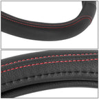 Steering Wheel Cover for - Matte Texture Grain Leather, Red
