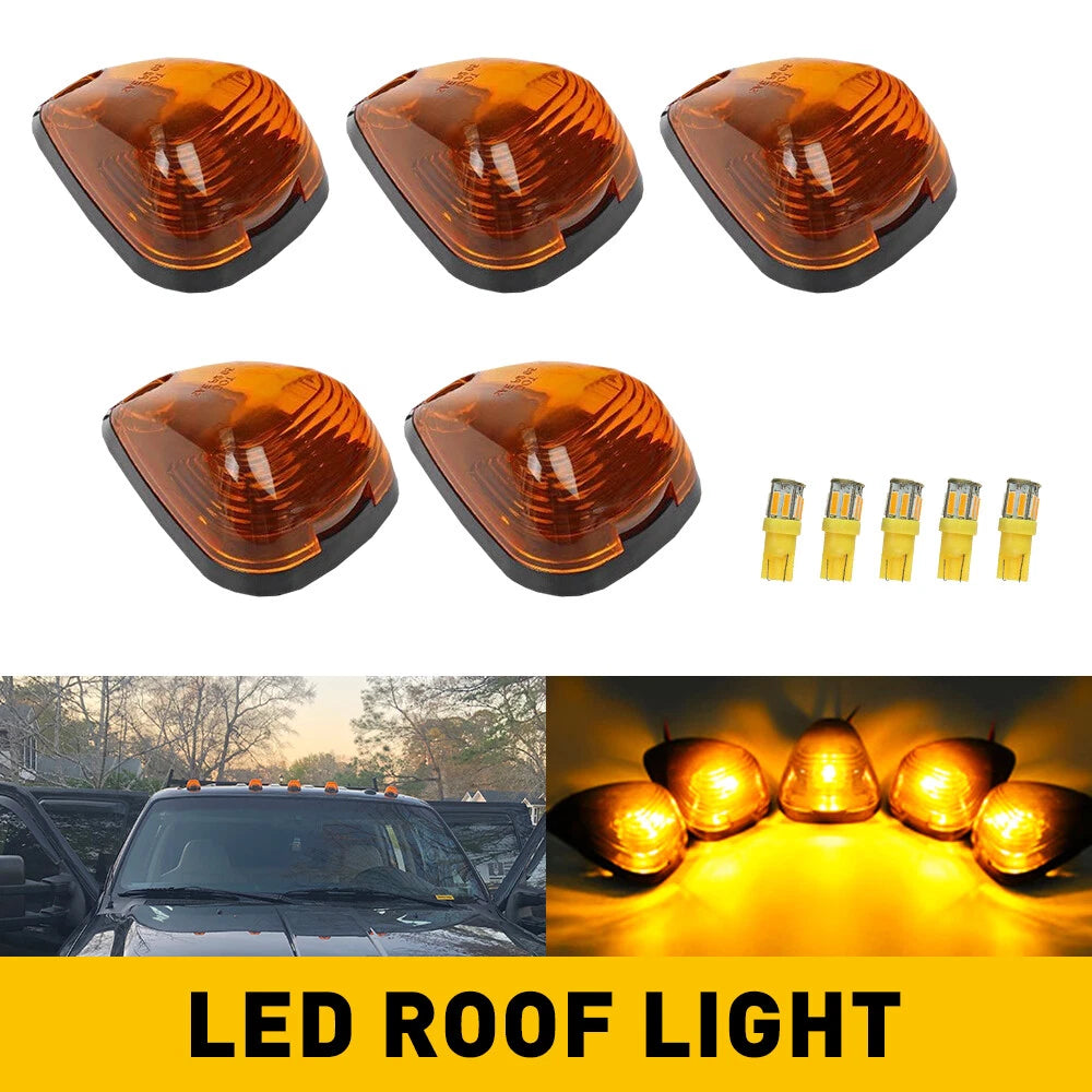 5X Amber LED Cab Roof Marker Lights for Ford F250 F350 F450 (1999–2016)