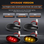 Dually Bed LED Side Marker Lights for Chevy Silverado GMC 2500HD 3500HD (2001–2014)