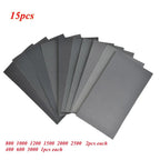 Set of 10 400-2500 Grit Sandpaper Sheets for Automotive Paint (DIY)