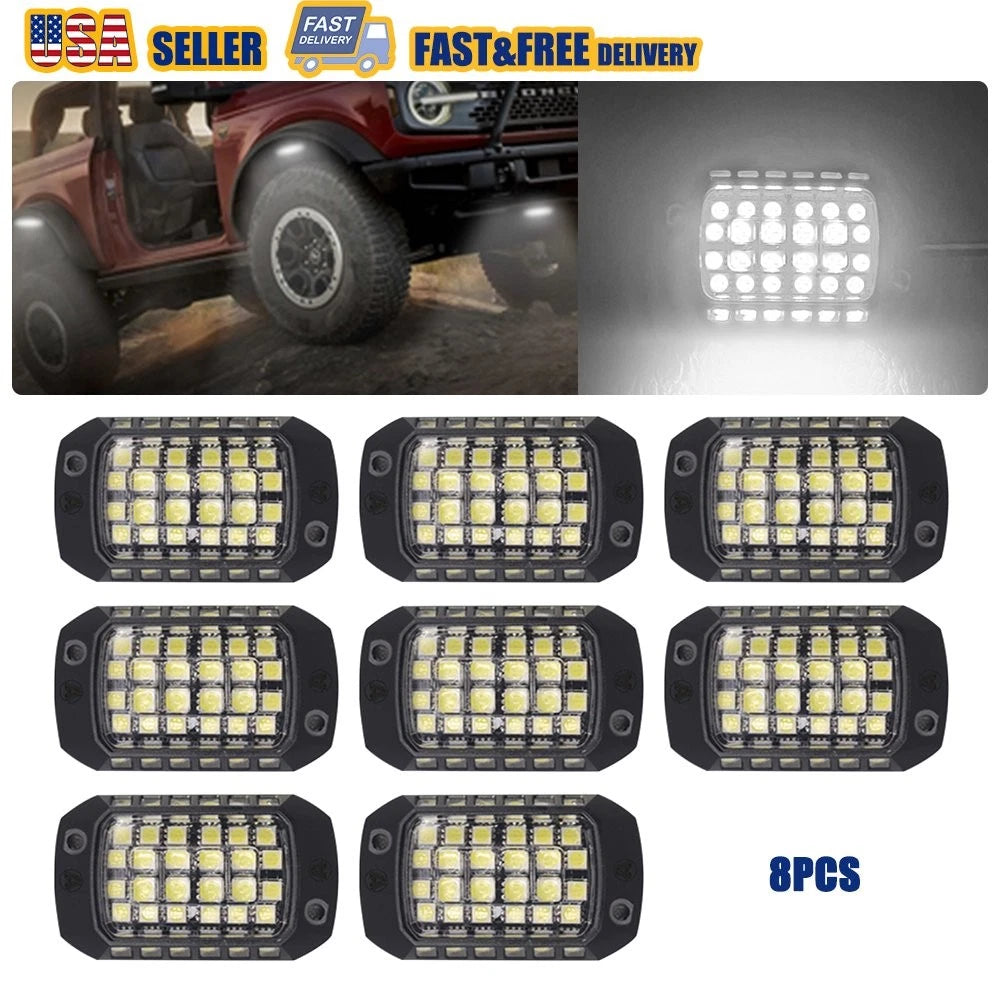 8X White LED Neon Light Underglow Lamp Kit for Chevy Blazer Camaro Express Tahoe