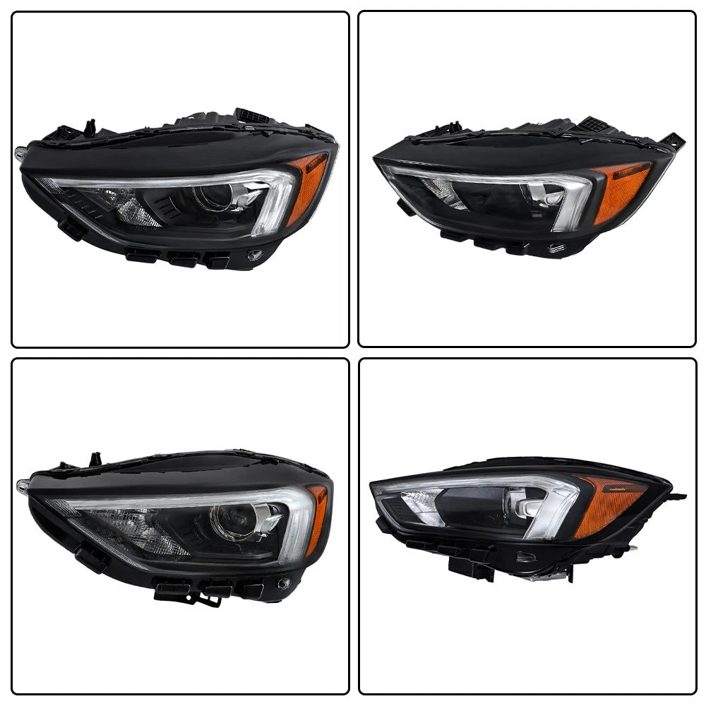 LED Headlights Pair for Ford Edge (2019–2024) Black Replacement w/DRL