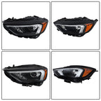 LED Headlights Pair for Ford Edge (2019–2024) Black Replacement w/DRL