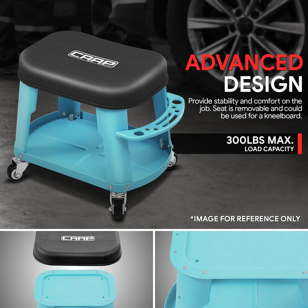 Rolling Car Stool for Mechanic Garage (16.14" x 10.62", 300lbs Capacity)