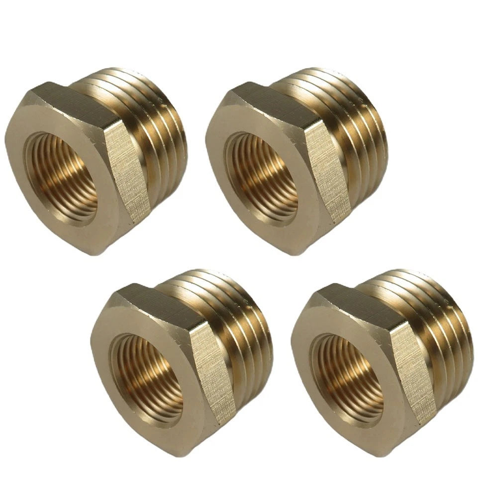 Set of 4 Brass Hose Bushings 3/4" GHT Male to 3/8" NPT Female Adapter