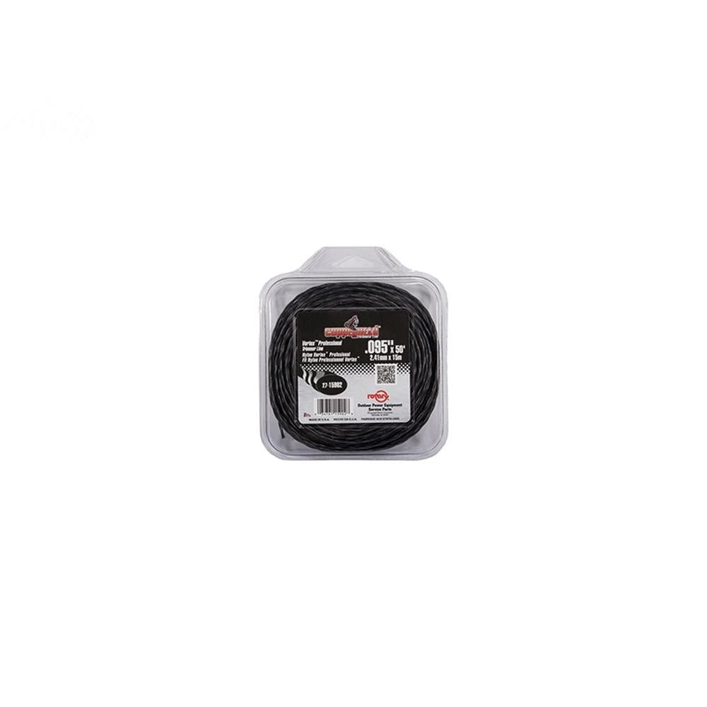 String Trimmer Line 50' 0.095" Black Vortex 15902 for Weed Wackers