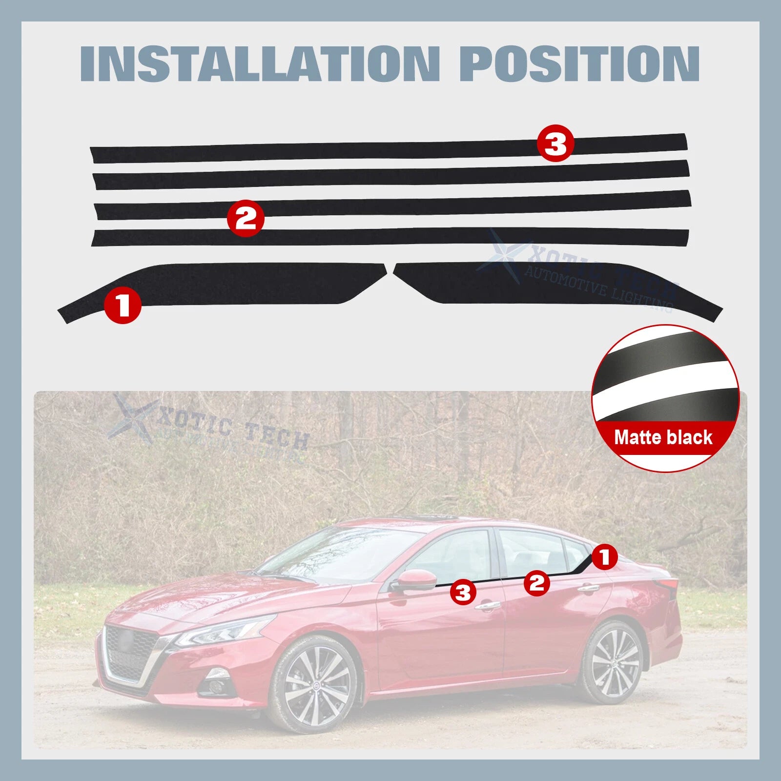 Chrome Delete Blackout Window Cover Decal for Nissan Altima (2019-2025)