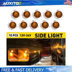 10X Amber LED Strobe Marker Lights for Truck Trailer (3/4 Inch)