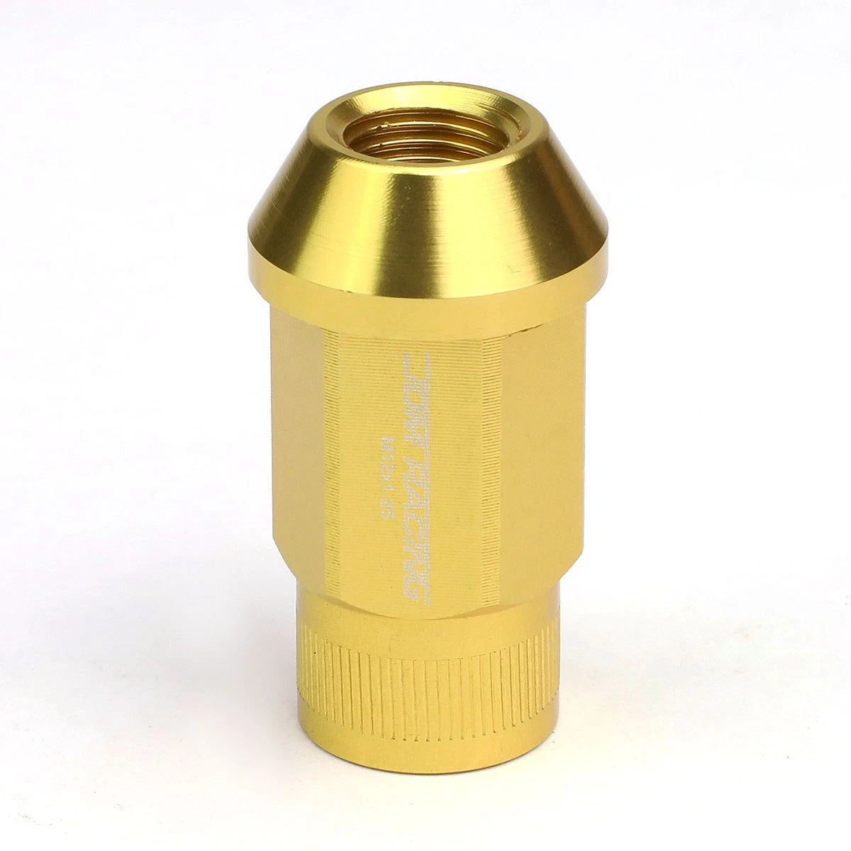 Set of 4 Open End M12x1.25 Gold Aluminum Wheel Lug Nuts 44mm Tall 25mm OD