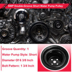 SWP Double-Groove Short Water Pump Pulley for Chevy Big Block 396 427 454 (1965–1986)
