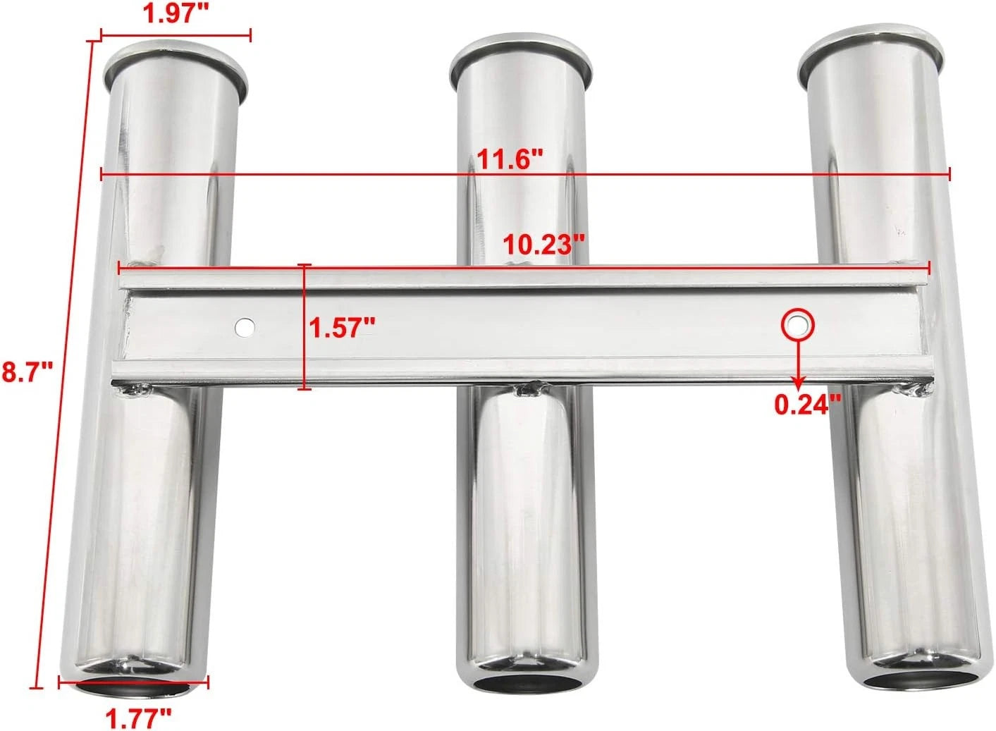 2 Pack Fishing Rod Holder for Yacht Kayak (Stainless Steel)
