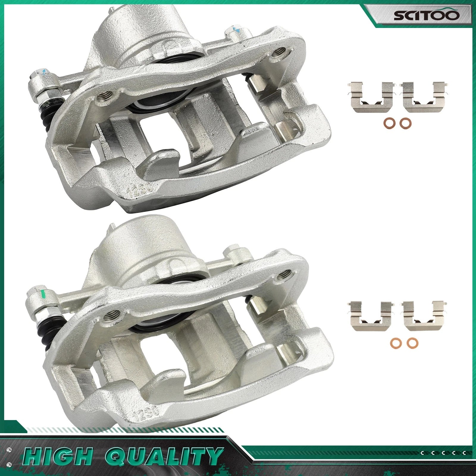 Front Brake Calipers w/ Bracket for Hyundai Accent Kia Rio (2012–2017)