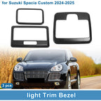 Light Trim Bezel Set for Suzuki Spacia Custom (Carbon Fiber, Black)