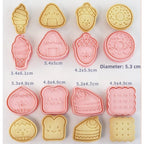 8 Piece Cookie Cutter Set for Baking (Cartoon Dessert Shapes)
