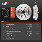 Front Side Drilled Brake Rotors for Ford Explorer (2011-2019)