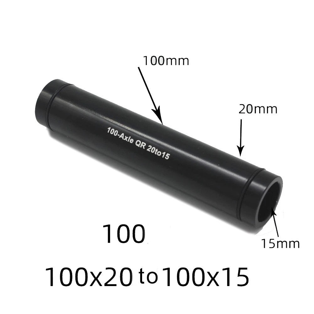 1X 20mm to 15mm Thru Axle Adapter for MTB Bike (100mm/110mm Shaft) Black
