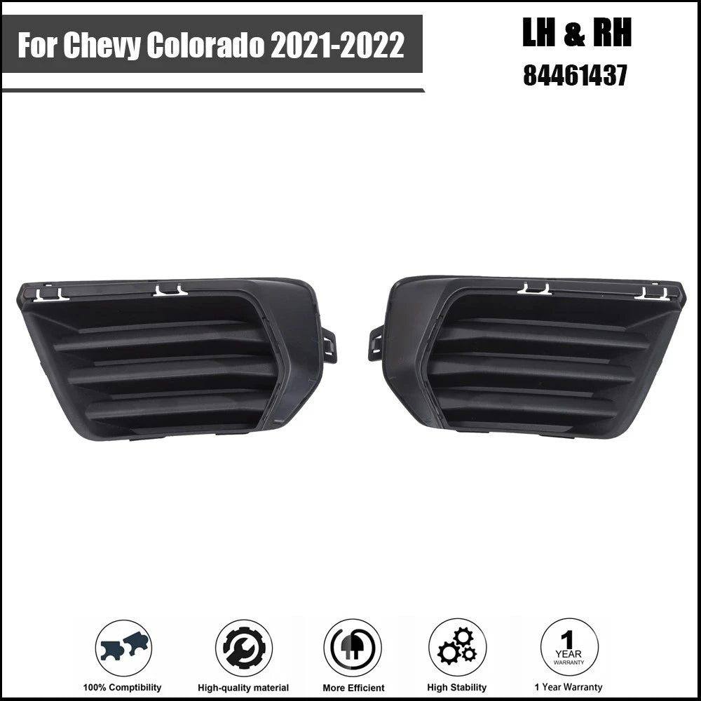 Set of 2 Front Fog Light Covers for Chevy Colorado (2021–2022) Black