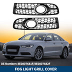 1 Pair Fog Light Grills for Audi A4 B7 S4 (2005–2008) No. 8E0807681F/8E0807682F