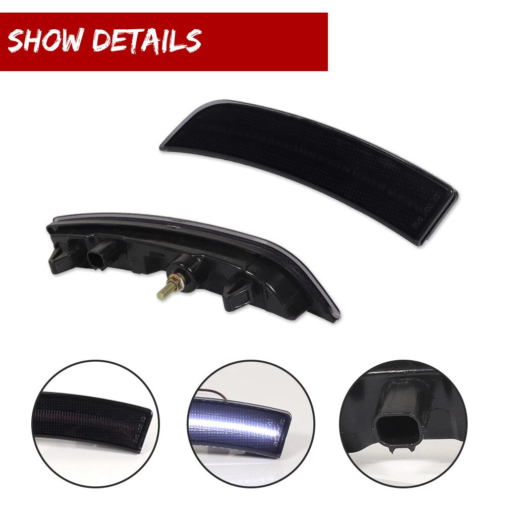 2X Smoked White LED Fender Side Marker Lights for Toyota GR86 Subaru BRZ (2022–2023)