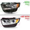 Halogen Headlight for Ford Edge Sport (2015–2018) Left Driver Side, Black