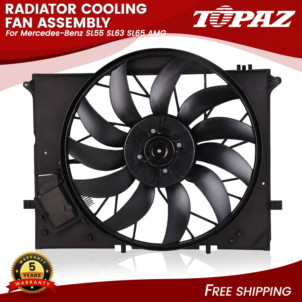 Radiator Cooling Fan Assembly for Mercedes-Benz SL55 SL63 SL65 AMG (2003–2009)