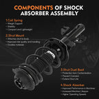 Complete Struts & Shocks Absorbers Assembly Front Pair for Dodge Dart (2013–2016)