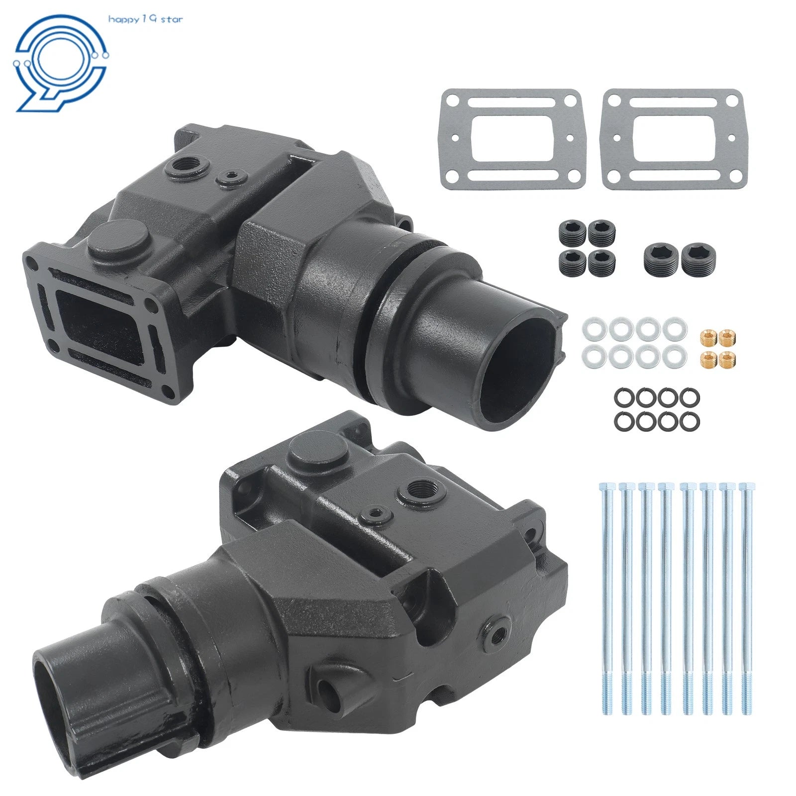 Set of 2 Exhaust Riser Elbow 4" for Volvo Penta OMC (913784, 3855270, 3850456)