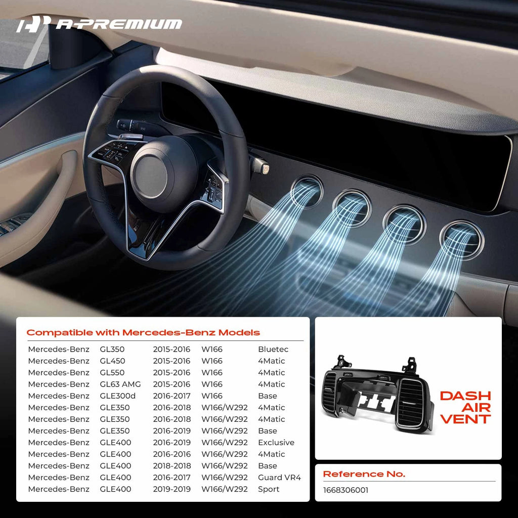 Front Center Dash Air Vent for Mercedes-Benz GL350 GL63 AMG (2013–2019)