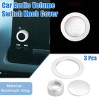 3pcs Volume Switch Knob Cover for Honda Civic (2022–2023) Silver Tone