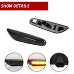 Smoked Dynamic Amber LED Front Side Marker Signal Lights for BMW 1 3 5 X Series