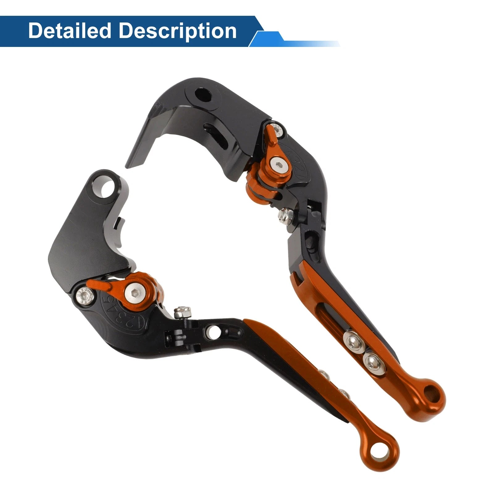 Short Long Brake Clutch Levers for Suzuki GSX-S1000/F/S/ABS (2015–2020) Black Orange