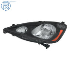 Halogen Headlight Driver Left Side for Honda Fit (2009–2011) Black Housing