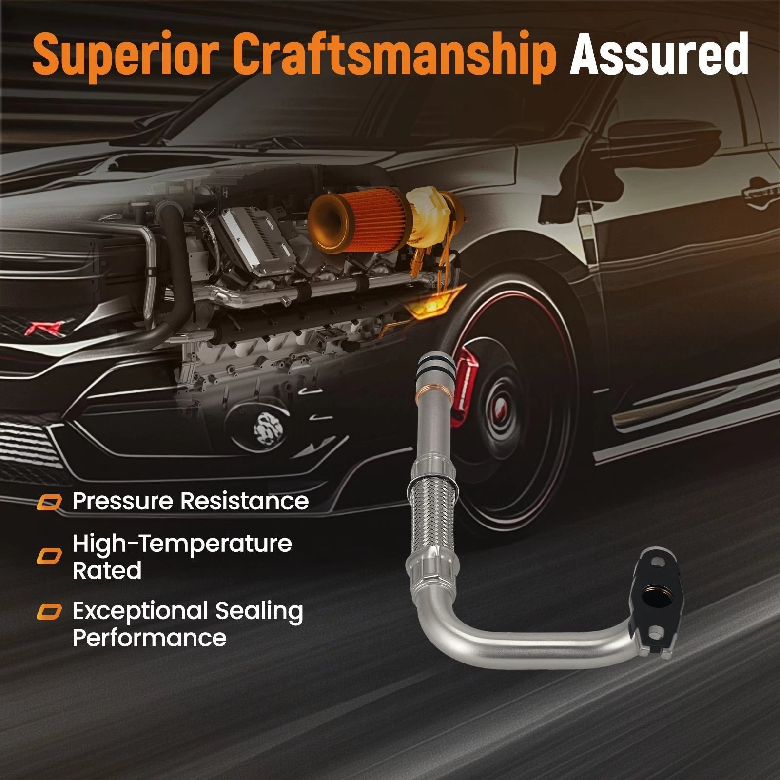 Turbo Oil Return Line for Ford Lincoln Taurus MKS (2013-2019) Right Side