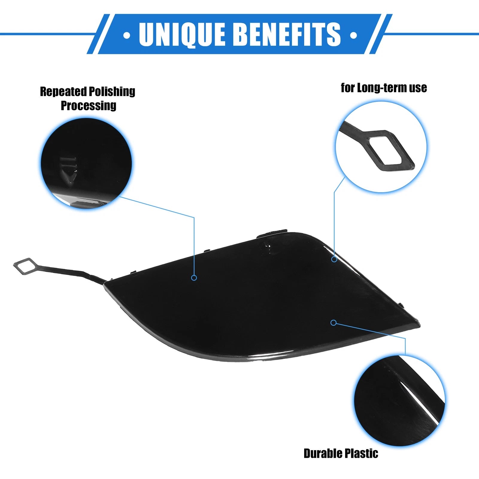 Tow Hook Eye Hole Cap for Mercedes-Benz C300 (2008–2011) Black