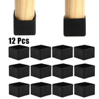 Chair Leg Cap Protector for Table (PVC, Non-slip, Black)