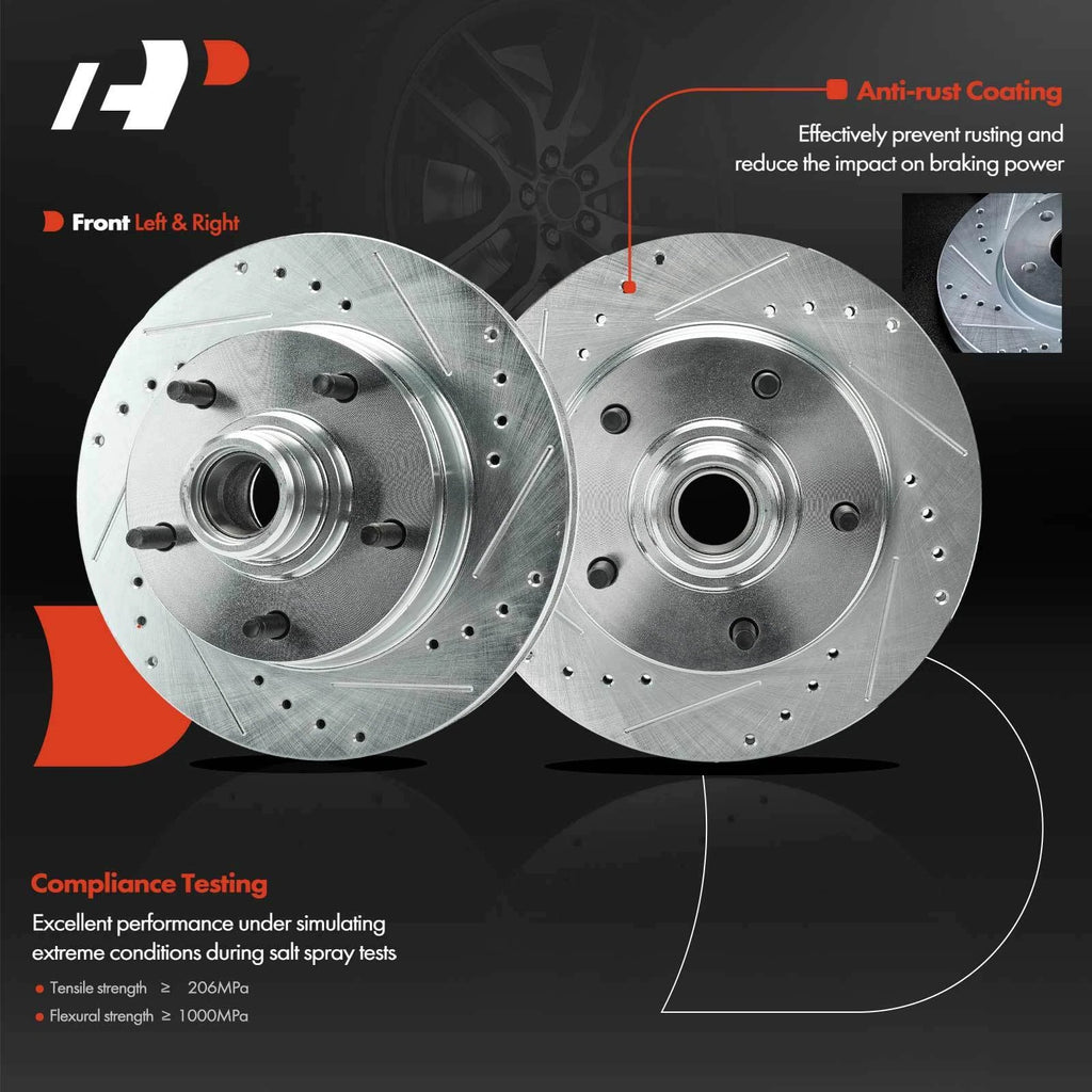 Front Drilled Brake Rotors & Ceramic Pads for Ford F-150 (1994–1996)