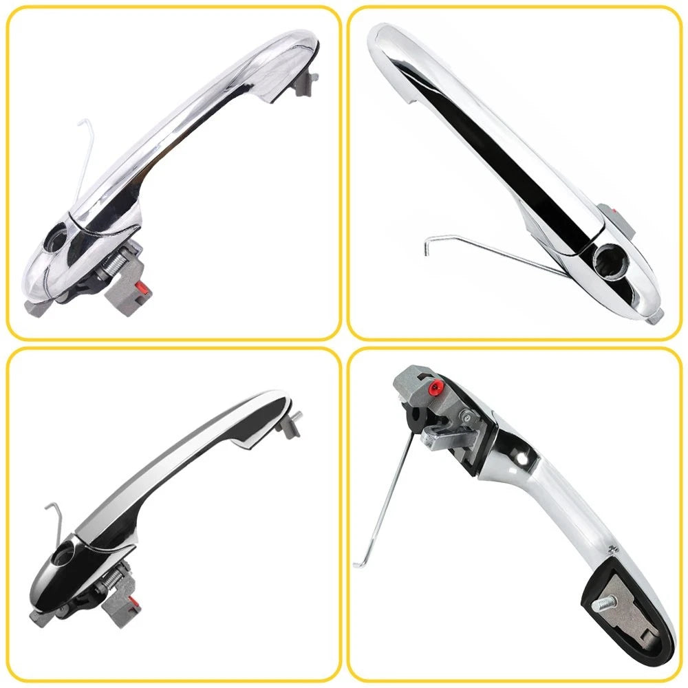 Set of 2 Outer Door Handles for Fiat 500 (2012–2017) Chrome