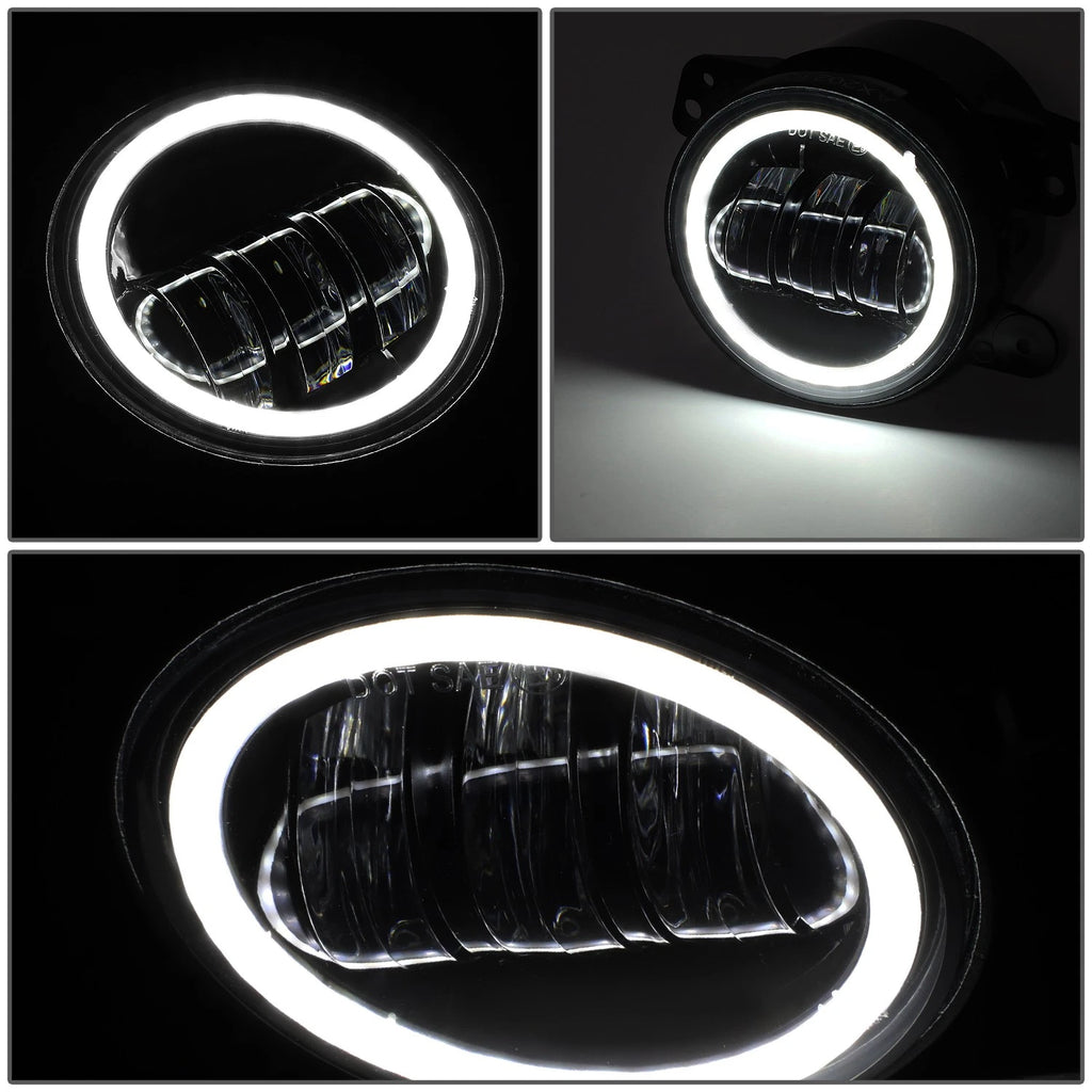 LED Halo DRL Projector Turn Signal Fog Lights for Jeep Wrangler JK (2007–2018)