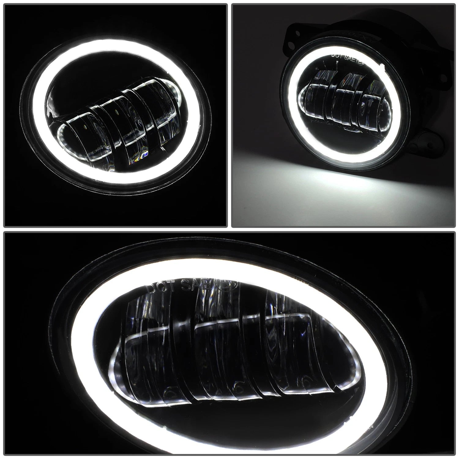 LED Halo DRL Projector Turn Signal Fog Lights for Jeep Wrangler JK (2007–2018)