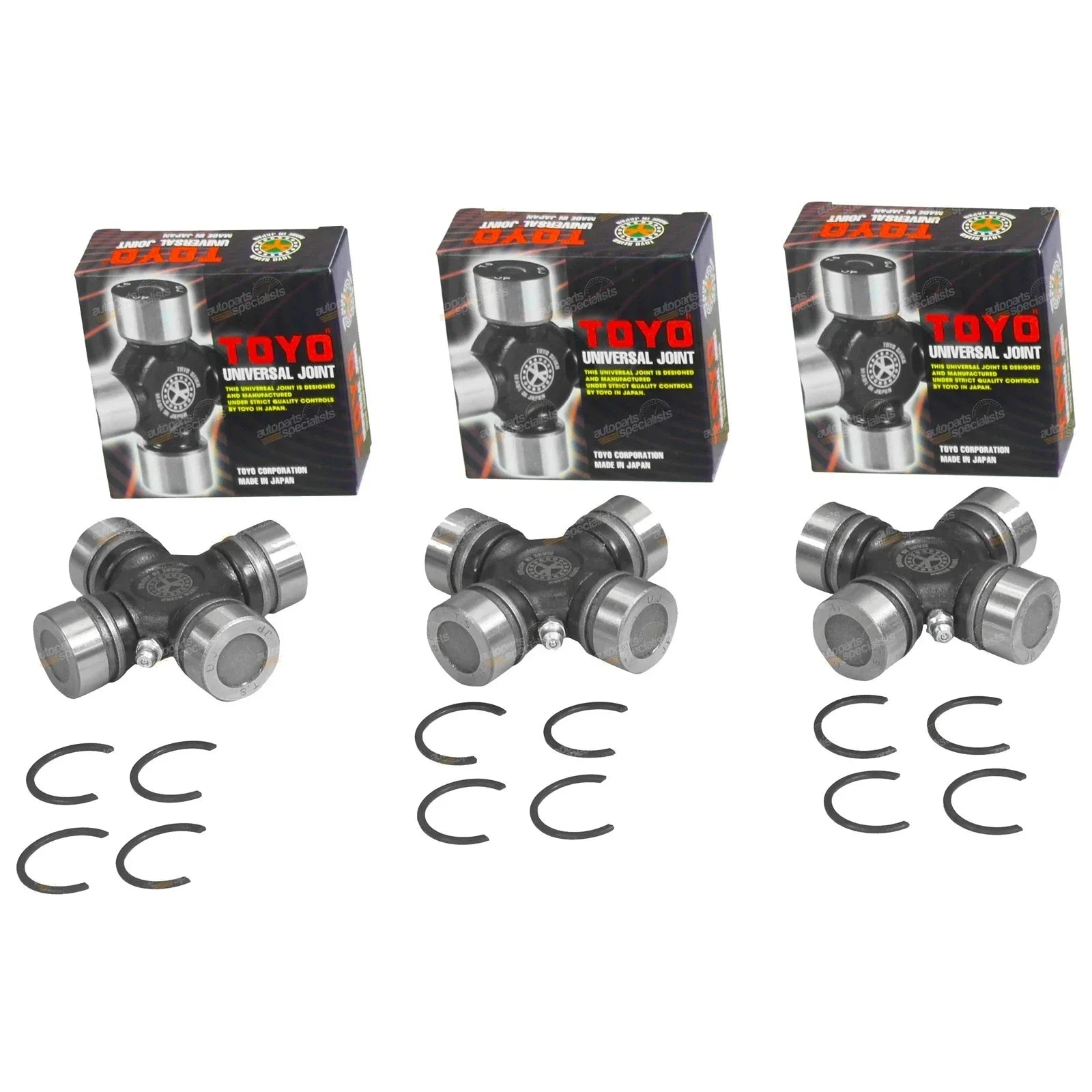 Set of 3 Drive-Shaft Uni Universal Joints Toyo Japanese Made
