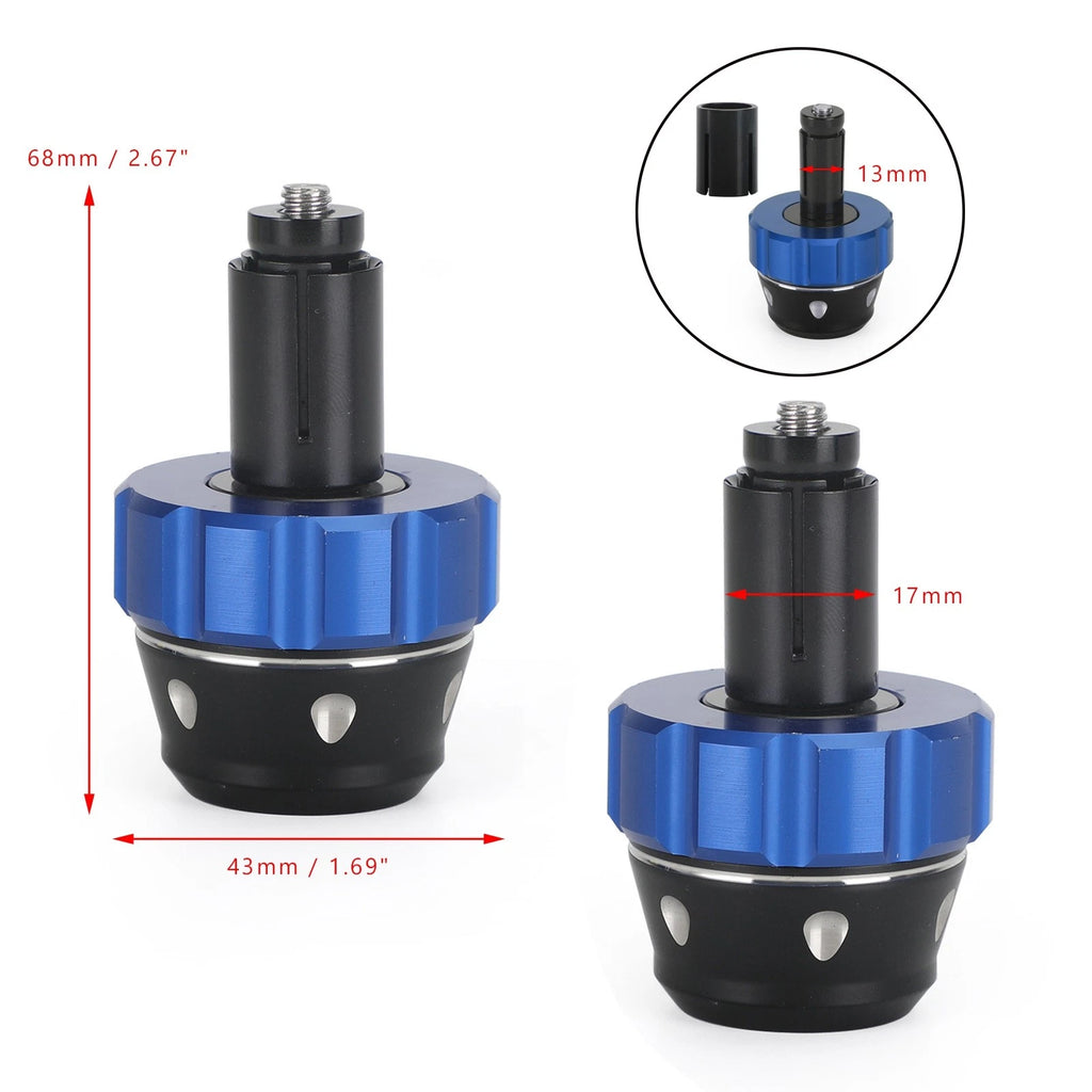 Handlebar Ends for Universal Fit Motorcycle (22mm) - Blue