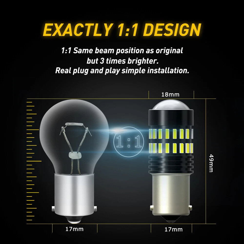2X Amber White LED Turn Signal Lights for Various Vehicles (YYYY–YYYY)