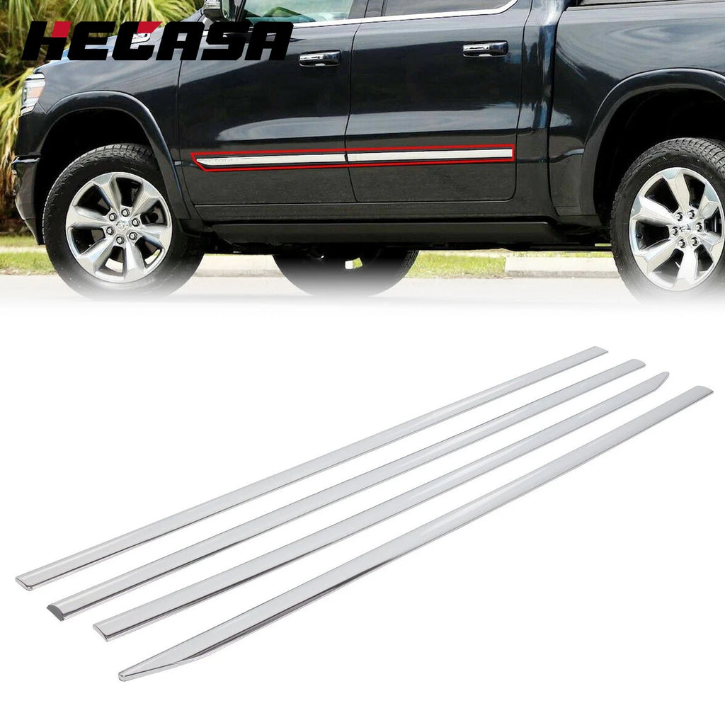 Set of 4 Chrome Body Side Molding Trims for Dodge RAM 1500 (2023–2025)
