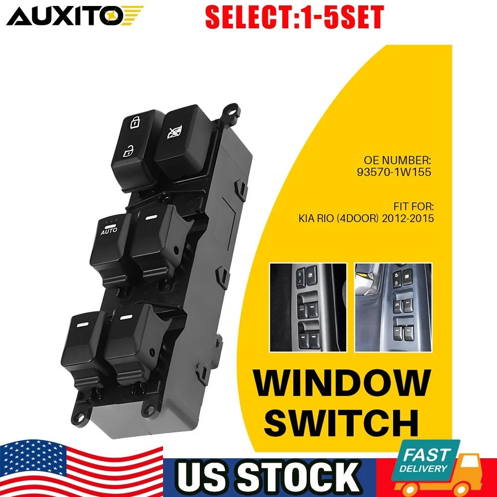 Driver Power Window Control Switch for Kia Rio (2012–2015) 93570-1W155