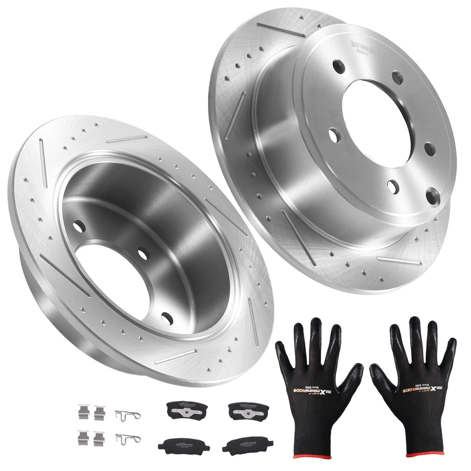 Rear Brake Rotors and Pads Kit for Dodge Avenger (2008–2014), Caliber (2007–2012)