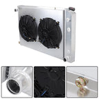 Set of 4 Row Aluminum Radiator with Shroud Fan for Chevrolet GMC (1981–1991)