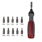 10-in-1 Ratchet Screwdriver Set with Quick Change Mechanism