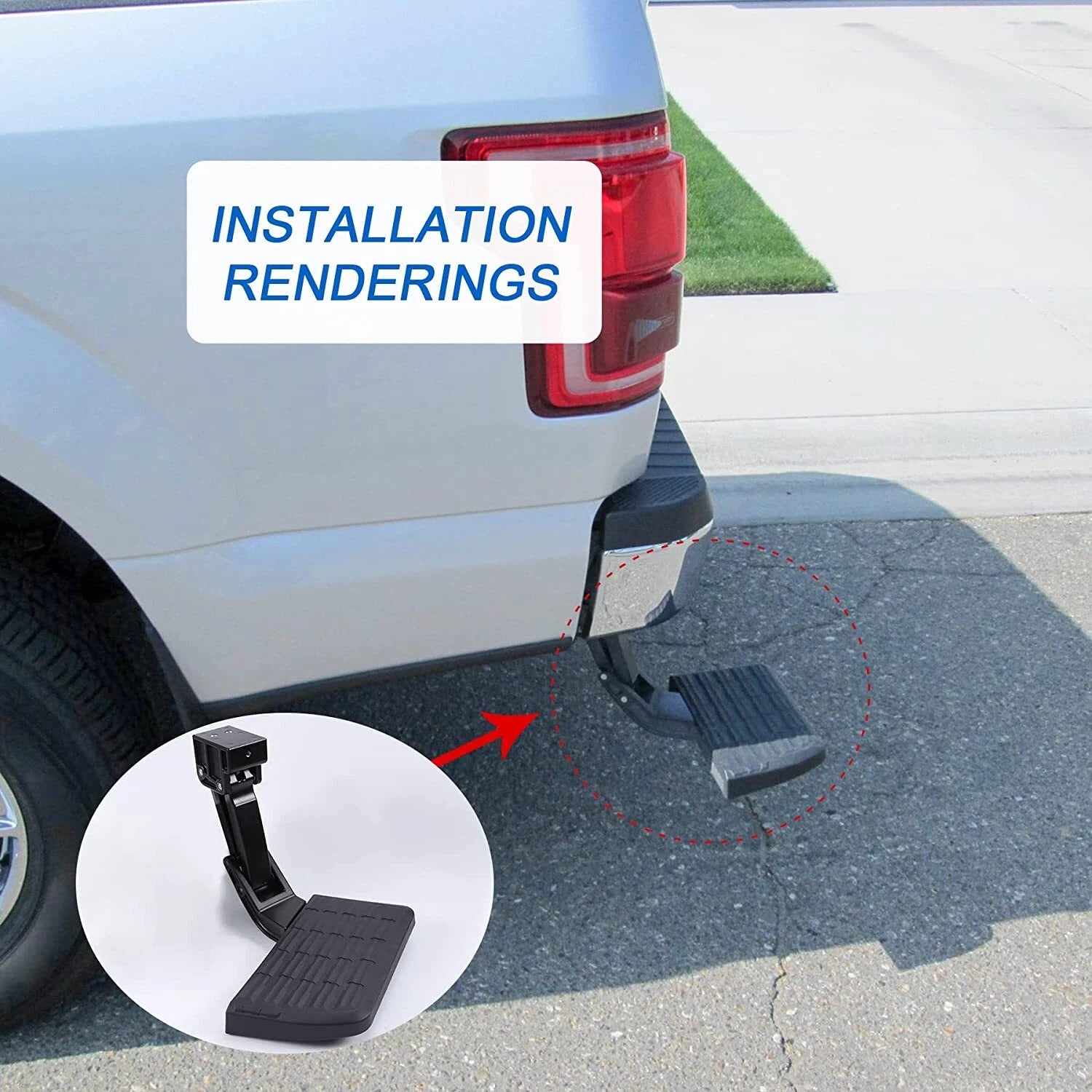 Retractable Rear Bumper Step for Ford F250 F350 F450 (2018)